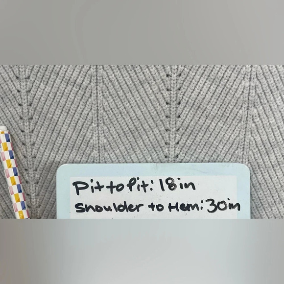 Lovers + Friends Wool Blend Pointelle Tessellate Sweater Dress in Gray Women’s S - Picture 12 of 13